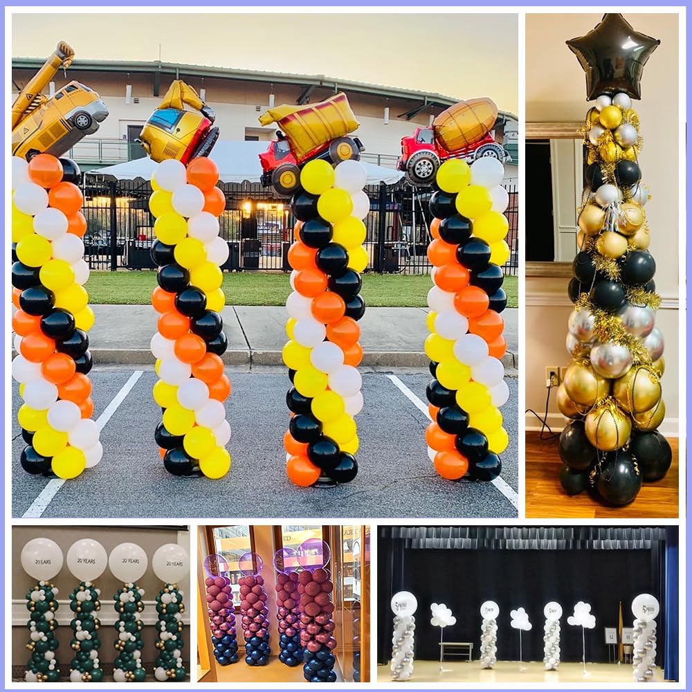 DECOJOY Balloon Columns Stand Set of 4, 7 Feet Telescoping Ballon Arches Stands with Bases for Floor, Height Adjustable Metal Ballon Tower Pillar Kits for Graduation, Birthday, Christmas