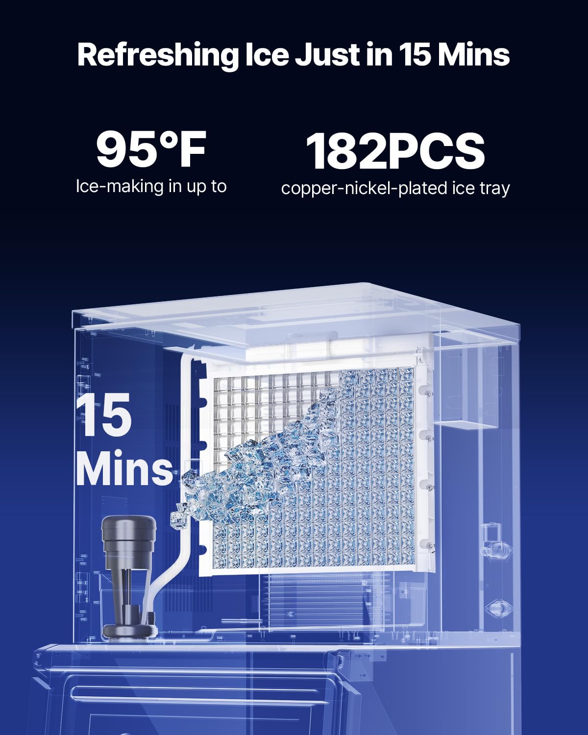VEVOR Commercial Ice Maker Machine - Head, 550 Lbs/Day Stainless Steel Ice Machine with Scheduled Ice-Making, Self-Cleaning, Adjustable Thickness, Ideal for Restaurant Bar Cafe Hotel - Head Only