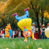 ZISUEX Clown Inflatable Costume Clown Blow Up Suit Party Game Halloween Yellow Clown Costume Cosplay Fancy Party Costume Christmas Xmas Jumpsuit