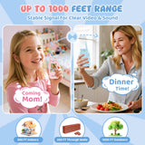 Video Walkie Talkie for Kids - 2 Pack Rechargeable Kids Walkie Talkies Long Range Radios, Video Intercom & Voice Effects, Christmas Birthday Gifts, Toys for Age 3-12 Boys Girls, Indoor Outdoor Travel