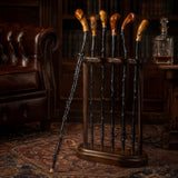 Imported Shillelagh Wooden Irish Walking Stick, Handcrafted 100% Blackthorn Lightweight Wood Cane, Handles All Unique, Black High Gloss Lacquered, Made in Ireland 36"