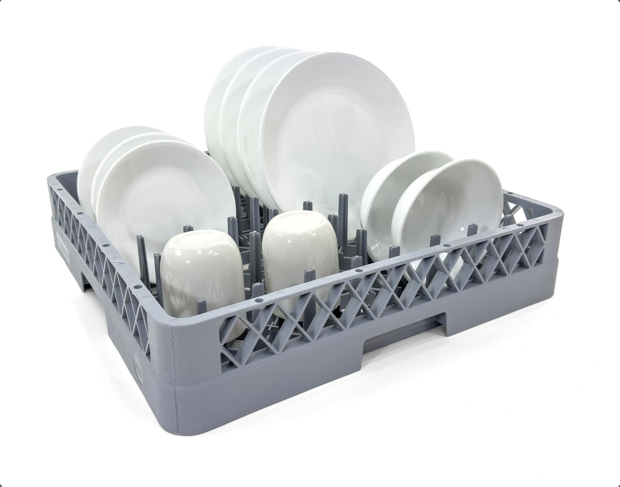 Farag Janitorial Peg Plate Rack for Commercial Dishwasher | Full Size Tray Rack | Polypropylene (Gray)