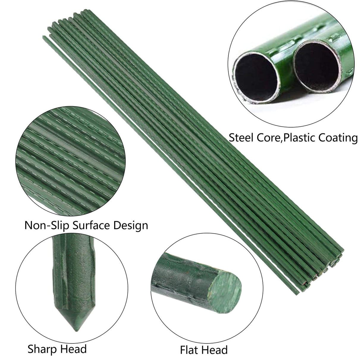Garden Plant Stakes, 36 Inch 3Ft Steel Tomato Stakes, 25 Pack