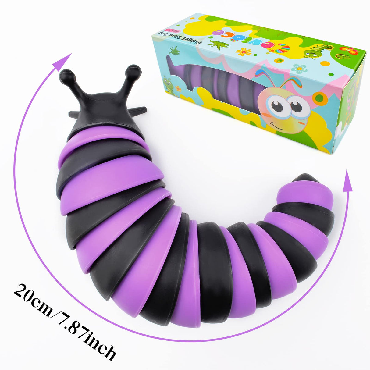 Cevioce Fidget Slug Toy, Sensory Slug Fidget Toy for Kids & Adults, 1 PC Cute Autism Sensory Toys for Autistic Children｜Great Birthday Gift for Girls Boys - Christmas Stocking Stuffers for Toddler