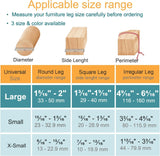 32 Pcs Chair Leg Floor Protectors - Silicone Felt Pads, Scratch-Proof & Noise-Free, Easy Smooth Moving, Large Size (Fits Round Chair Legs: 1-5/16" to 2" Diameter)
