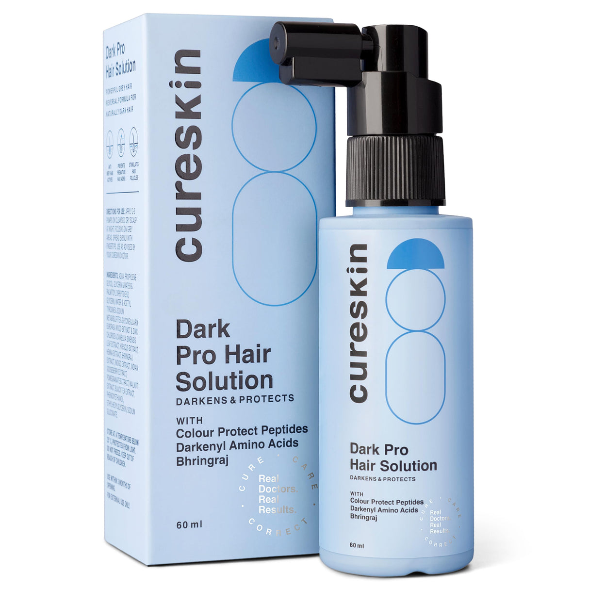Cureskin Anti Grey Hair Serum | Reverses & Limits Hair Greying | Dark Pro Hair Solution Natural Hair Darkener (60 ml (Pack of 1))