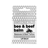 Santa Cruz Paleo Grass Fed Beef Tallow & Beeswax Lip Balm, 4 Pack, Beef Tallow for Skin Care Moisturizer, Lip Care for Dry Chapped Lips, Hypoallergenic for Sensitive Skin, Long Lasting & Vitamin Rich