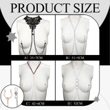 Bonuci 4 Pcs Non Piercing Bra Body Chain with Necklaces Body Chain Non Piercing Adjustable Bra Jewelry(Classic Style)