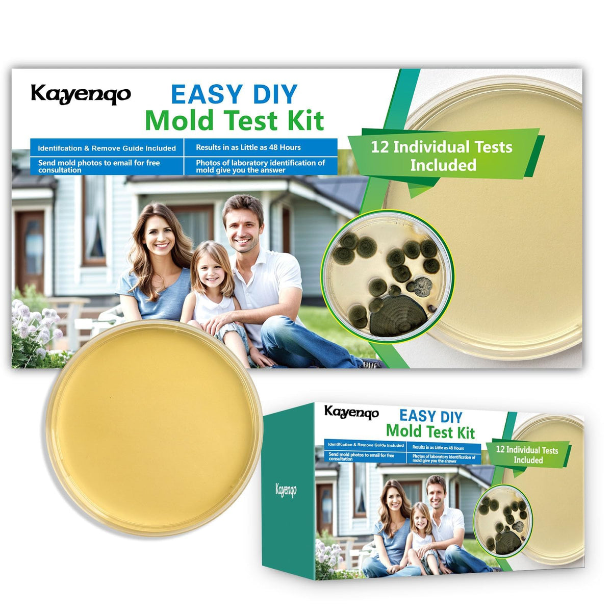Mold Test Kit for Home - 12 Simple Detection Tests,Test HVAC System,Home Surfaces,& Indoor Air Quality Testing Kits,DIY Mold Detector at Home,Includes Detailed Mold Identification Guide,air Tester