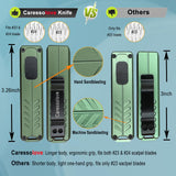 Caressolove Automatic Utility Knife, Safety Auto Box Cutter Retractable, EDC Push Button Exacto Scalpel Knife, 10PCS #23 Razor Blades Pocket Knives with Clip