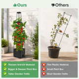 MQUPIN Self Watering Tomato Planter with Trellis, 57" Raised Garden Bed for Climbing Vegetables Vine Flowers, Tomato Cage Plant Support for Indoor Outdoor Patio Greenhouse (1 Pack)