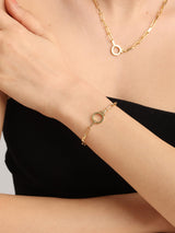 FRUMOS 18K Gold Plated Paperclip Chain Bracelet with Front Spring Ring Clasp, Minimalist Stackable Waterproof Everyday Jewelry for Women