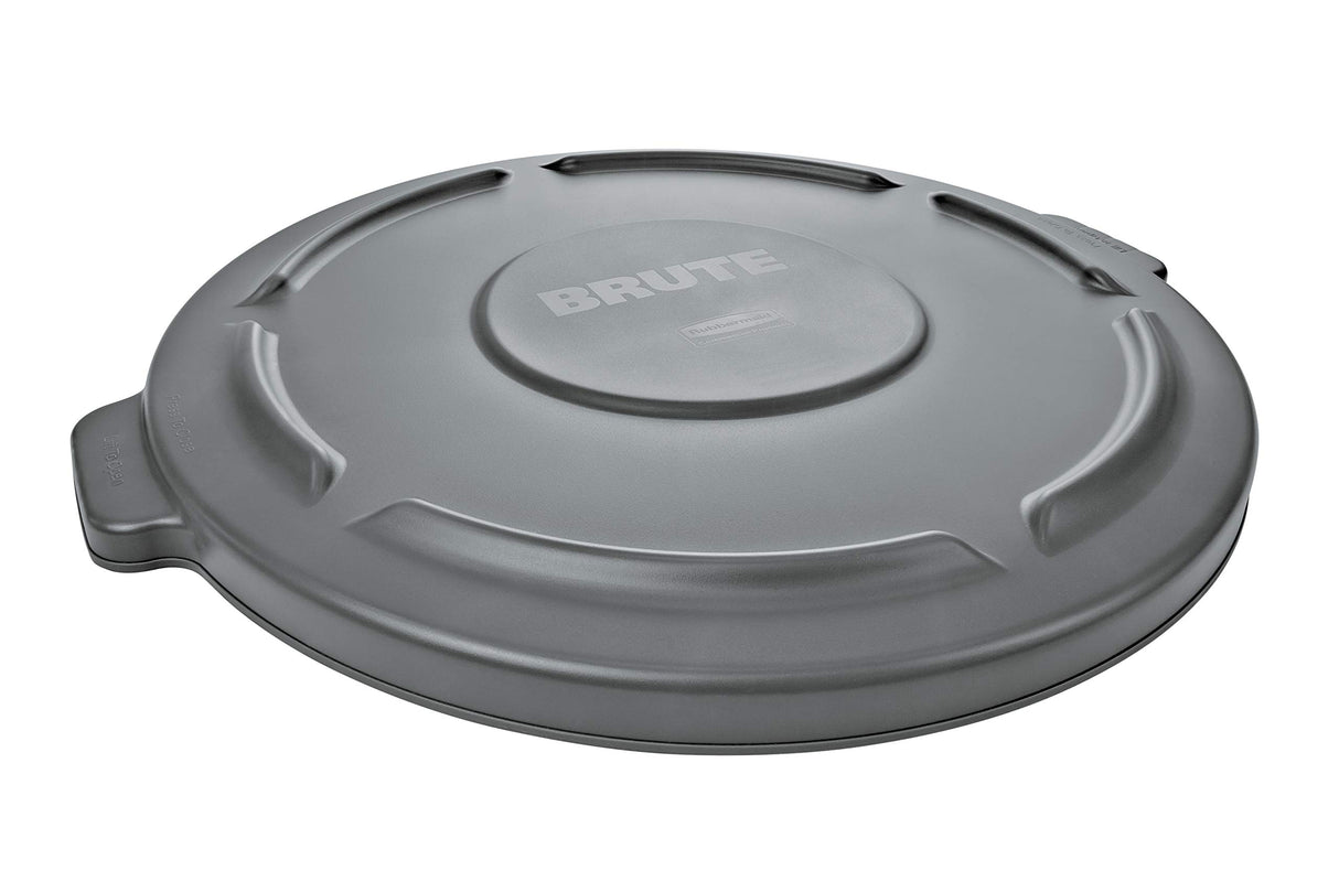 Rubbermaid Commercial Products BRUTE Heavy-Duty Round Trash/Garbage Lid, 55-Gallon, Gray, Compatible with Rubbermaid BRUTE 55-Gallon Can
