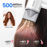 Hair Dryer, 110,000 RPM High-Speed Ionic Blow Dryer for Fast Drying, Professional Lightweight Hairdryer with Diffuser, Magnetic Nozzle, 4 Temps & 2 Speeds, Low Noise for Travel - White