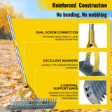 Thatch Rake, 2 in 1 Stainless Steel Garden Rake for Thatch Leaves,55” Heavy Duty 19 Tines Lawn Manual Dethatcher with Adjustable Head,Thatching Rakes for Lawn Yard Grass,Debris Removal, Soil Loosen