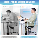 BlissTrends Donut Pillow Seat Cushion, Donut Chair Cushions for Postpartum Pregnancy & Hemorrhoids, Tailbone Pain Relief Cushion, Memory Foam Lifting Cushions for Office & home Chairs (Black, X-Large)