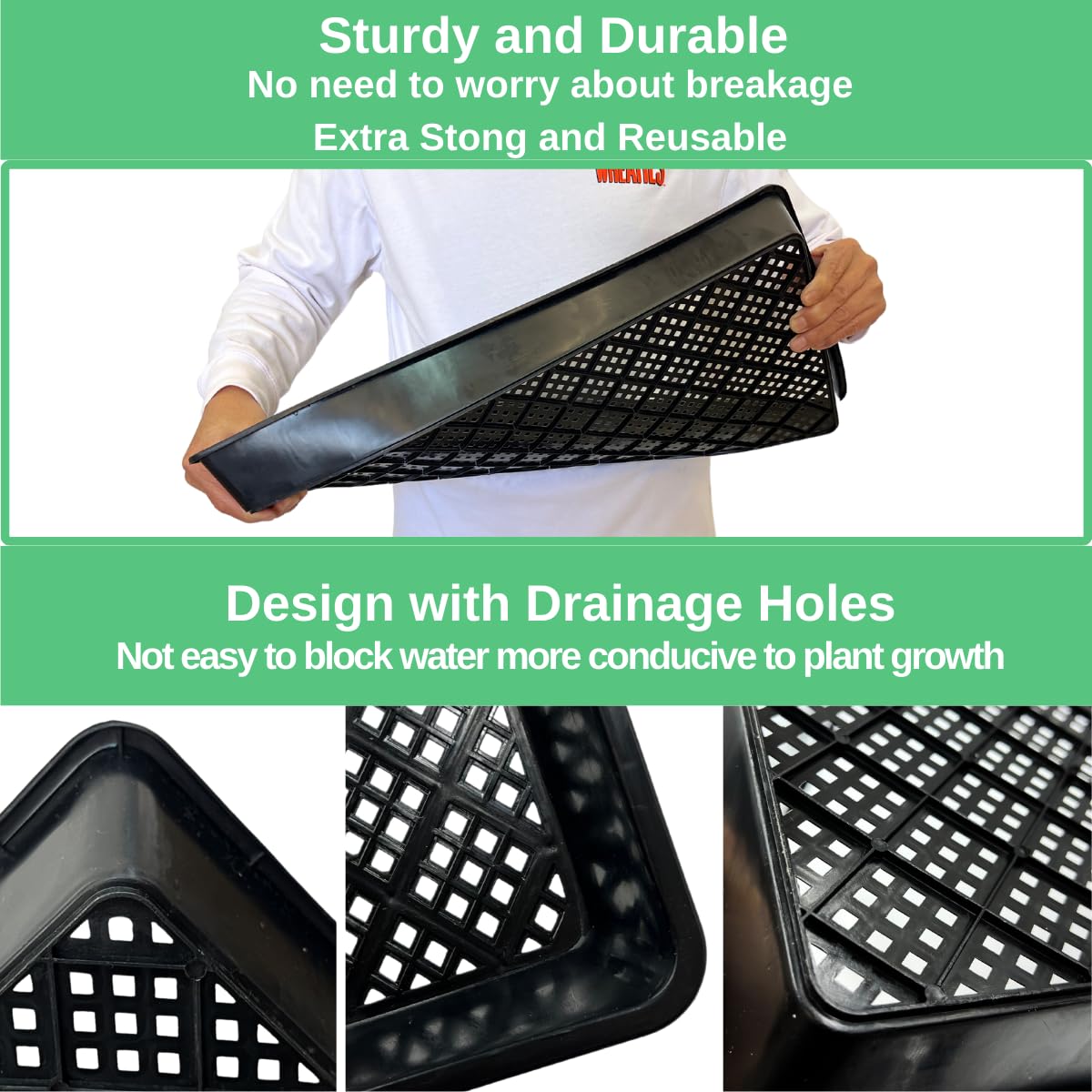 ILITING 1020 Trays Set - 5 Pack (10 Pcs) Durable 1020 Mesh Tray and No-Hole Tray, Ideal Soil Blocking Trays for Seedlings, Microgreens, and Hydroponics, Heavy-Duty