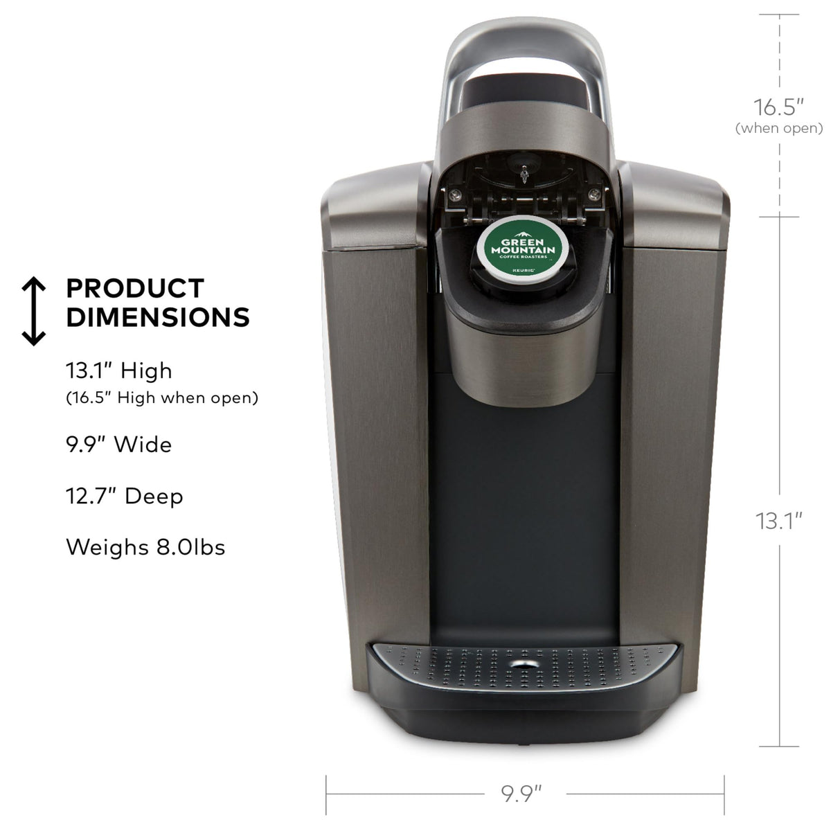 Keurig K-Elite Single Serve K-Cup Pod Coffee Maker, Brushed Slate