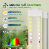 FREELICHT 2 Pack 4FT LED Grow Light, 40W (250W Equivalent), Full Spectrum Sunlight Growing Lamp Fixture, Linkable Hanging Plant Light for Hydroponic Indoor Plants Seeding, Plug-in with On/Off Switch
