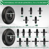 4.00-6 Flat Free Tire and Wheel, 13" Solid Wheelbarrow Tires, Adapter Kit
