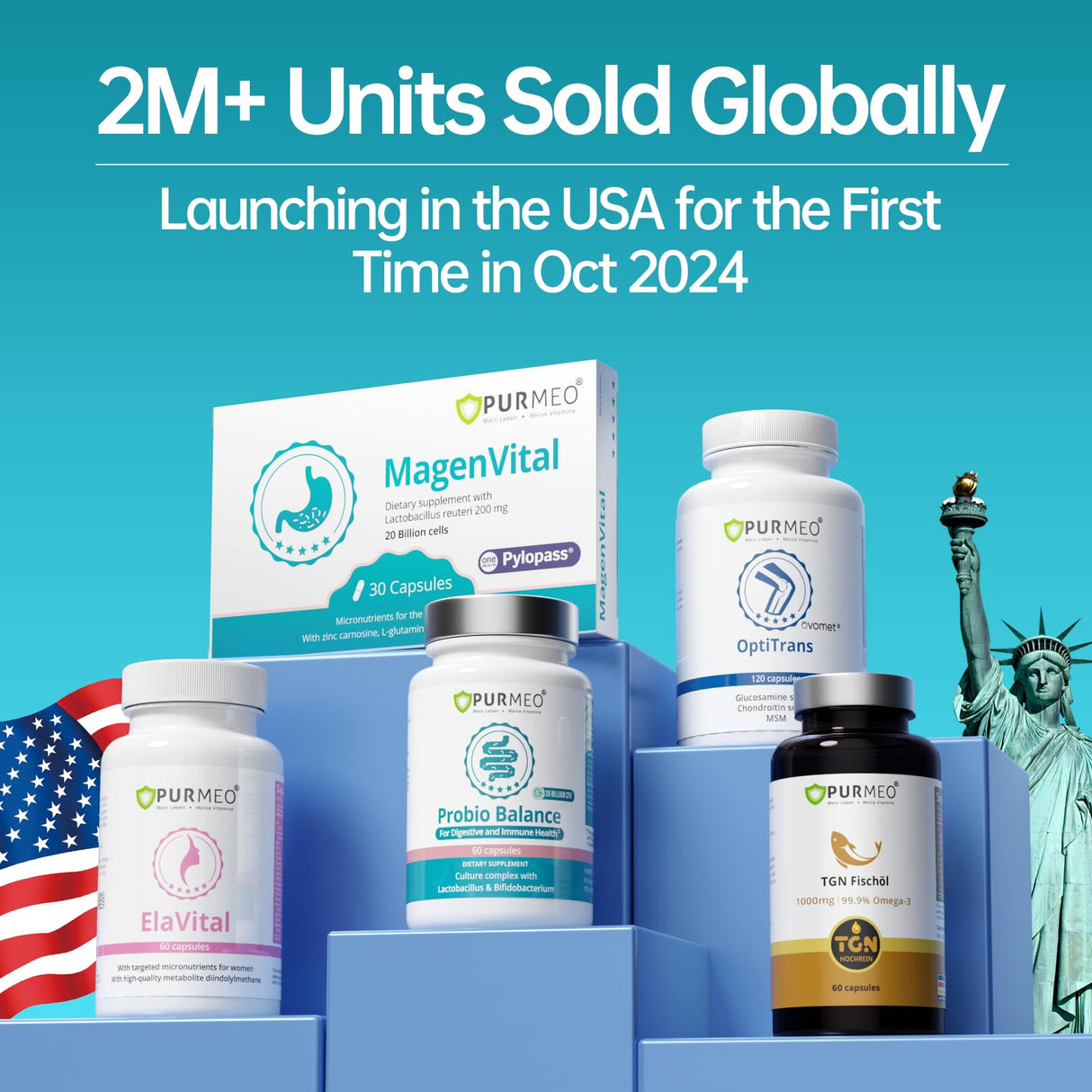 purmeo Probiotics for IBS Anti Diarrhea, Gas, Bloating - Support Immune, Digestive & Gut Health - Clinical Proven Lab4 Strains Daily Probiotic 20 Billion CFU - Shelf Stable - 60 Capsules