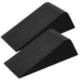 Large Rubber Door Stoppers Wedge for Bottom of Door, Tall up to 2 Inch, 2-Pack Non-Slip Doorstops for Floor, Black Big Sturdy Doorstop for Home Office School Commercial Use