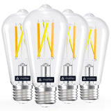 Linkind Matter Smart Light Bulb, ST19 (ST58) Smart Edison Bulbs, 2700K-6500K Warm White to Daylight E26 LED Bulb 8W 60W 800LM, Work with Alexa, Google/Apple Home, SmartThings, 2.4GHz WiFi, 4 Pack