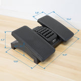 Mount-It! Ergonomic Footrest, Tilt Adjustable Individual Platforms, Height Adjustable Foot Rest with Massage Surface, Under Desk Foot Stool for Office, Leg Support and Improved Posture, Black