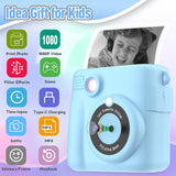 ESOXOFFORE Kids Camera Instant Print, Christmas Birthday Gifts for Kids Age 3-12, Selfie Digital Camera with 1080P Videos,Toddler Portable Travel Cameras Toy for 4 5 6 7 8 9 Year Old Boys Girls-Blue