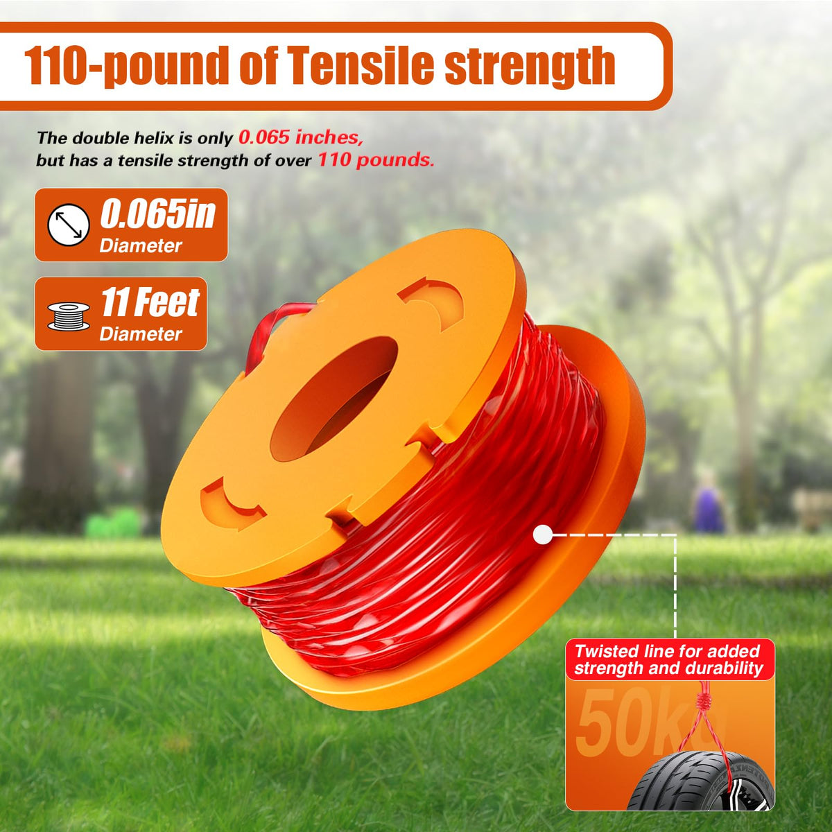 String Refills Trimmer Spool Line for Worx,Edger Spool Compatible with Worx trimmer s ...