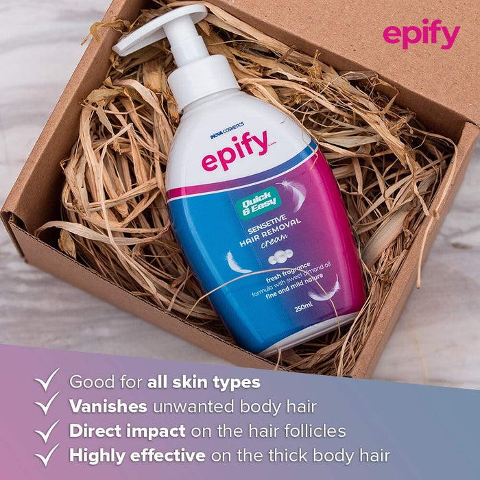 Epify Hair Removal Cream, Intimate Private Hair Removal Cream for Men and Women, Private Area, Pubic & Bikini Hair Removal Cream, Sensitive Skin, 8.45 Fl Oz