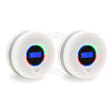 JAEHSKA Upgraded Interlinked Smoke and CO Detector Battery Powered&10-Year Battery Wireless Interconnected Smoke and CO Alarm, Home Fire & CO Safety Protection (Include Battery)(2Pack)