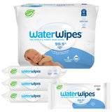 WaterWipes Plastic-Free Original Baby Wipes, 99.9% Water Based Wipes, Unscented & Hypoallergenic for Sensitive Skin, 1080 Count (18 packs)