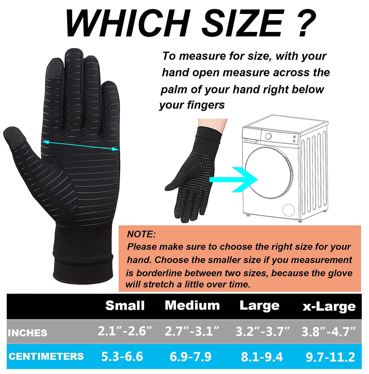 2-Pairs Pack Copper Full Finger Compression Gloves, Copper Arthritis Gloves for Women & Men Relieve Pain from Arthritis Pain, Swelling and Rheumatoid, and Everyday Hands Support (X-Large (Pack of 2))