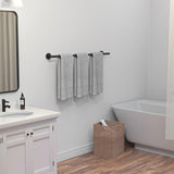 USHOWER Matte Black Bath Towel Bar, 30-Inch Towel Racks for Bathroom Wall-Mounted, SUS304 Stainless Steel Towel Rod (Total Length 32-Inch)