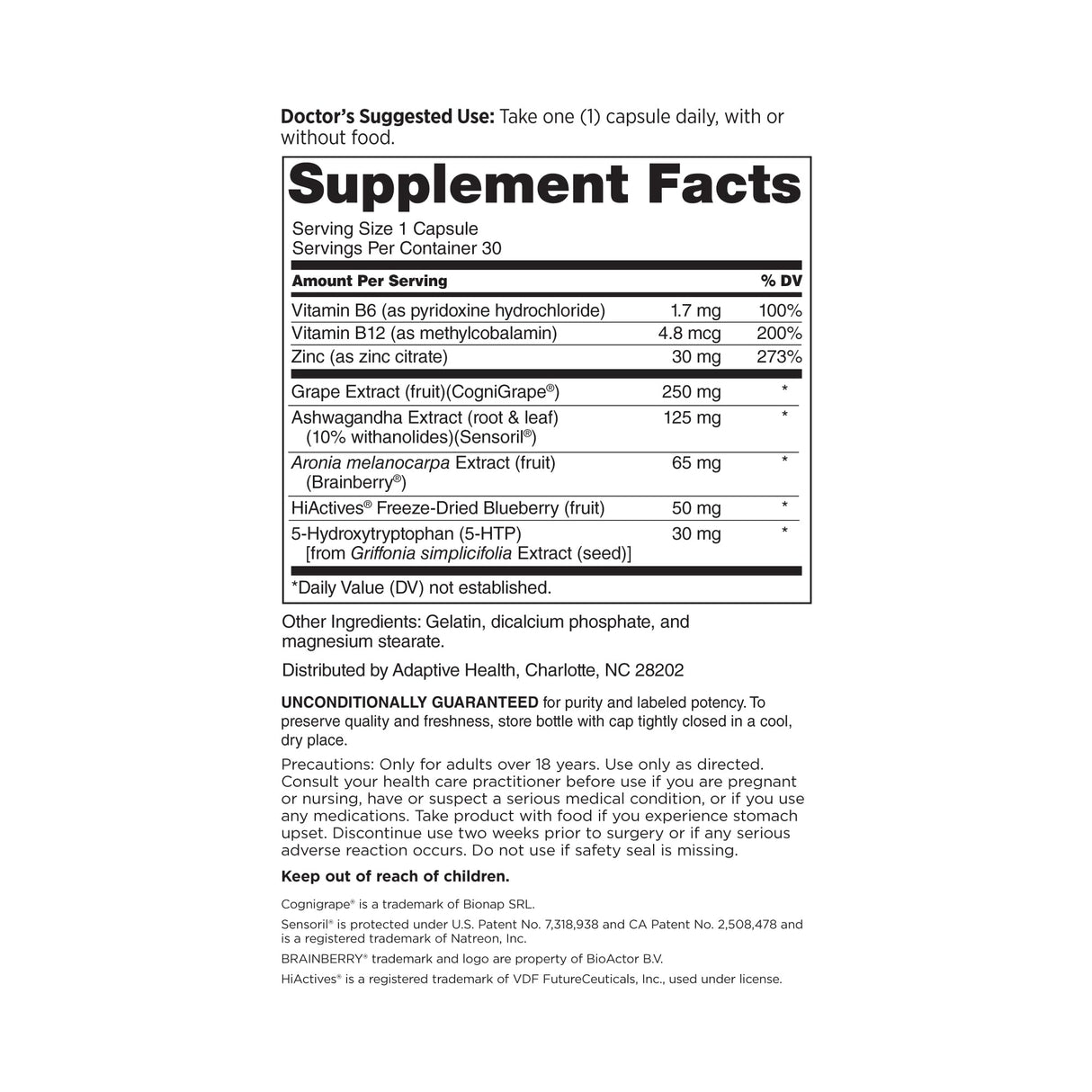 DOCTORS' PREFERRED Mindful Advantage Brain Supplements for Memory and Focus - Boost Memory, Mental Sharpness, Recall & Concentration - 30 Count
