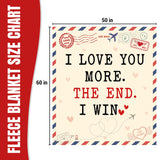 WRAPIX Christmas Anniversary Couple Gifts for Women - I Love You More Soft Fleece Throw Blanket 50x60 in - Birthday Romantic Gifts for Girlfriend Boyfriend Wife Husband, I Love You Gift for Him Her