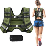 BAGAIL Weighted Vest, 5lbs/10lbs/12lbs/15lbs/20lbs/25lbs/30lbs Weight Vest with Detachable Phone Pouch, Rucking Vest for Women, Men, Walking, Weight Loss, Training, Running