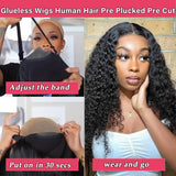ACIWP Glueless Wigs Human Hair Pre Plucked Pre Cut Wear and Go Deep Wave Lace Front Wigs Human Hair for Beginners Upgraded No Glue 5x5 Hd Lace Closure Wigs for Black Women 20 Inch