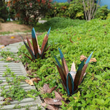 Metal Agave Plant Garden Art, 2 Pack Big Tequila Rustic Sculpture, Rustic Metal Agave Plants Lawn Home Ornaments, for Yard Stakes, Garden Figurines, Outdoor Patio (2 PCS Colorful with Light)