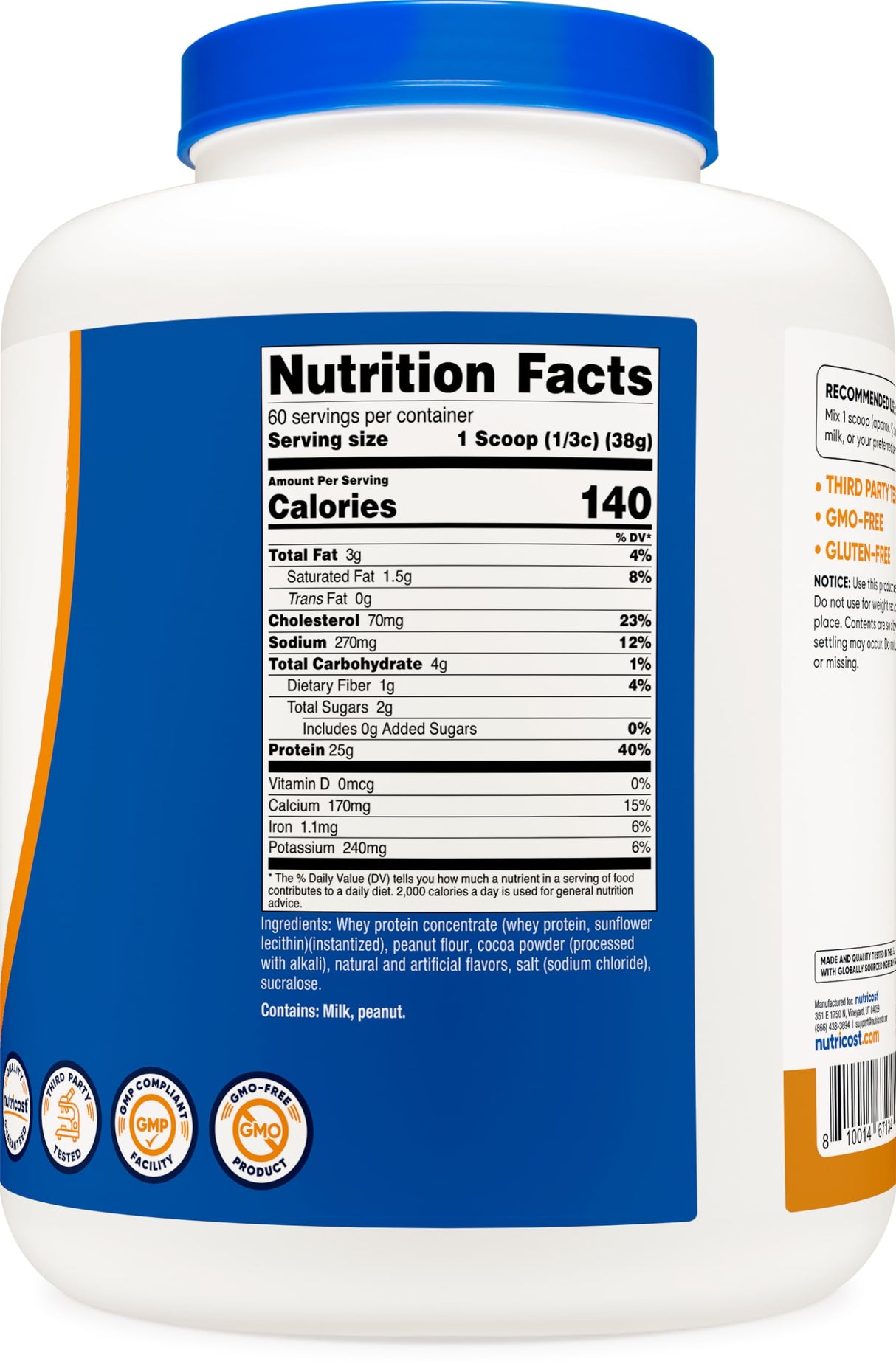 Nutricost Whey Protein Concentrate (Chocolate Peanut Butter) 5LBS - Gluten Free & Non-GMO