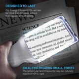 MagniPros 6X Rechargeable Magnifying Glass for Reading with 3 Color Light Modes & Anti-Glare Lens - Relieve Eye Strain | Perfect for Low Vision Seniors, Inspection, Crafts & Fine Print