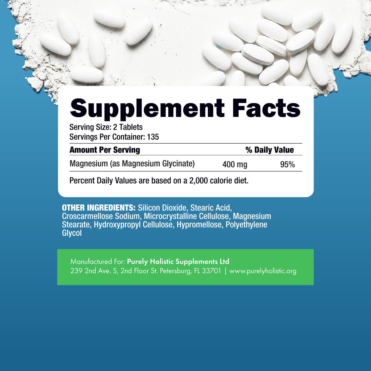 Magnesium Glycinate 400mg | 4+ Month Supply | Sleep, Relaxation & Muscle Support | High Absorption Chelated Magnesium Supplement for Women & Men | Gentle on Digestion | Vegan | 270 Tablets
