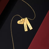 Custom Necklaces for Women - Mom Necklace for Women, Name Bar & Heart Charm