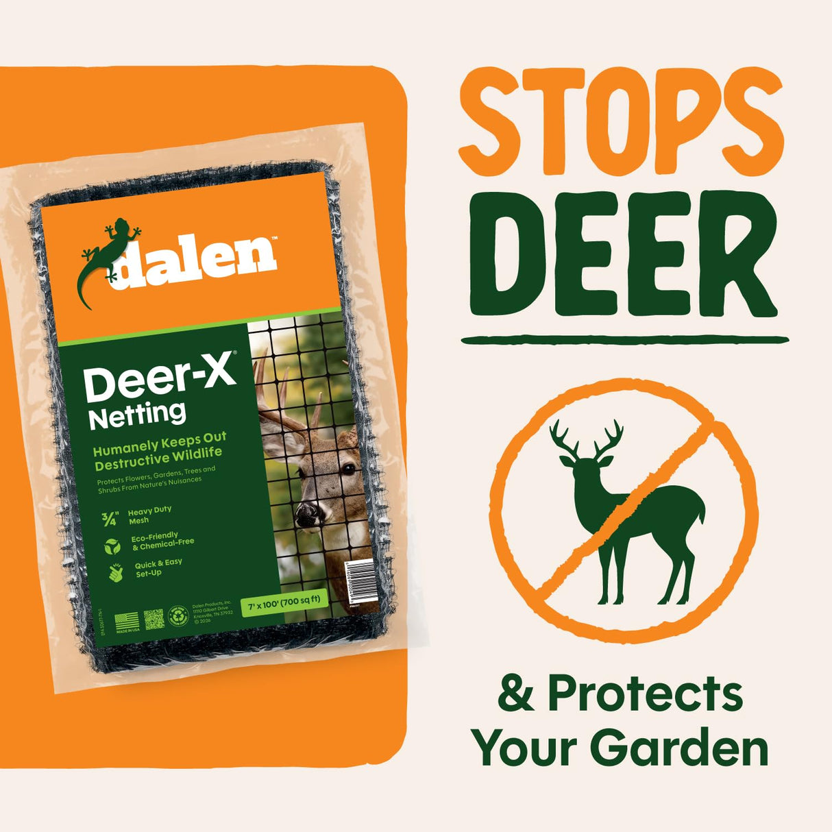Dalen Deer-X Protective Netting for Gardens & Landscapes - 7 ft x 100 ft