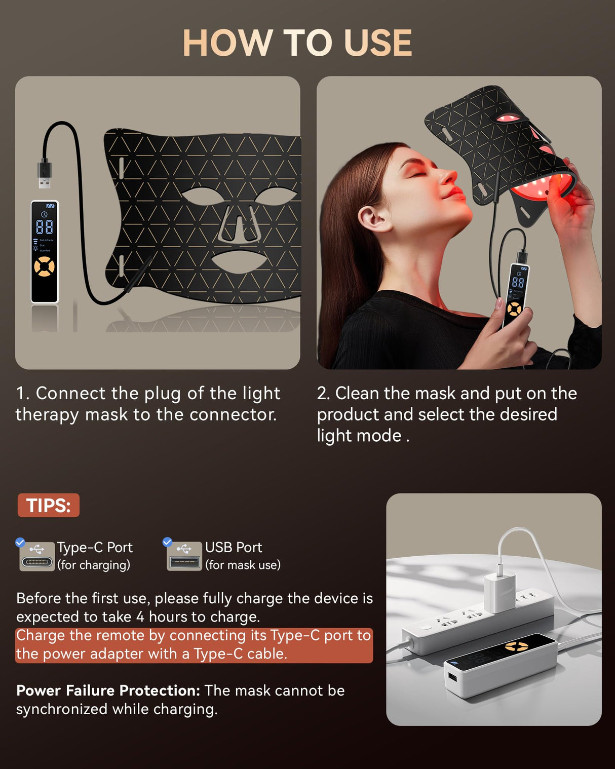 FOLOKE LED Light Therapy Face Mask, Red Light for Skin Rejuvenation, Blue for Relief and Repair, Enhanced Skin Restoration and Double Rejuvenation Effect