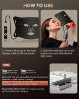 FOLOKE LED Light Therapy Face Mask, Red Light for Skin Rejuvenation, Blue for Relief and Repair, Enhanced Skin Restoration and Double Rejuvenation Effect