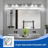 IZORRO LED Modern Bathroom Lights Fixtures(8-Light,Dimmable,360°Rotate),Chrome Acrylic Wall Lighting,Vanity Lights for Bathroom Over Mirror - 6000k 48In （No Assembly Required）