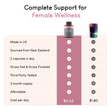 Optimal Carnivore Beef Organ Supplement for Women, Primal & Ancestral Organ Meat Supplements with Uterus & Liver for Hormone Balance & Energy - 90 Day Supply