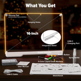 Geokay 16" Rechargeable LED Drawing Board with 9-Color Light Effects